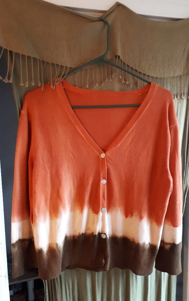 Vintage orange brown knit cardigan